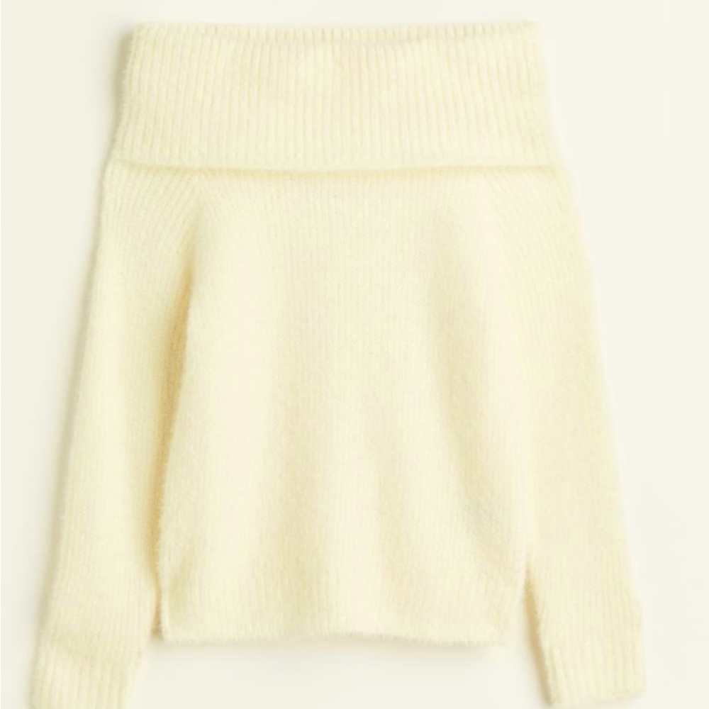Double off shoulder white sweater